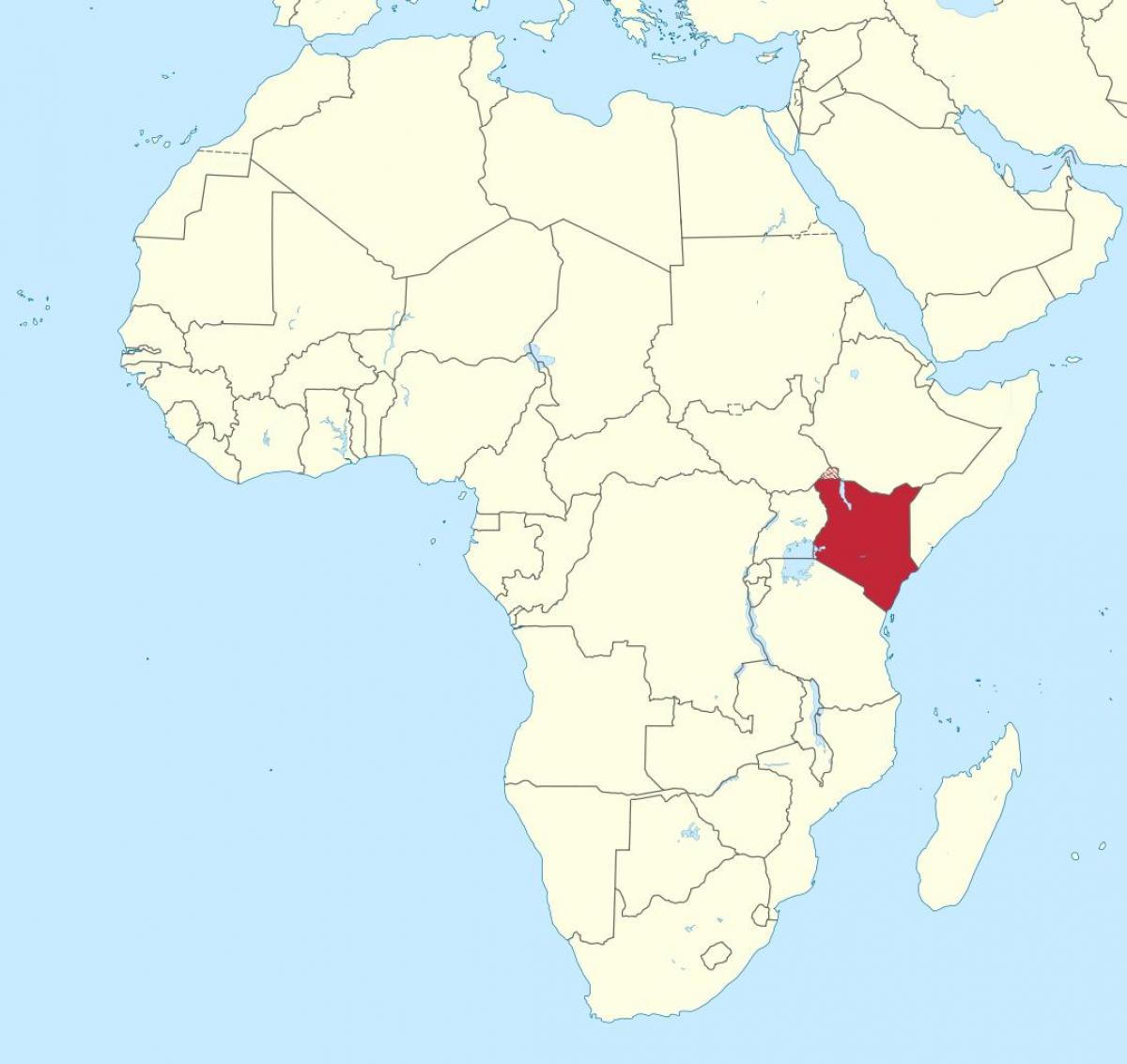карта на африка покажува Кенија