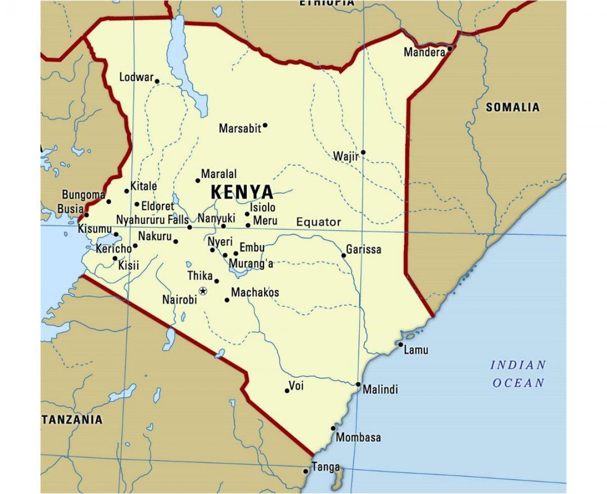 екваторот во Кенија мапа