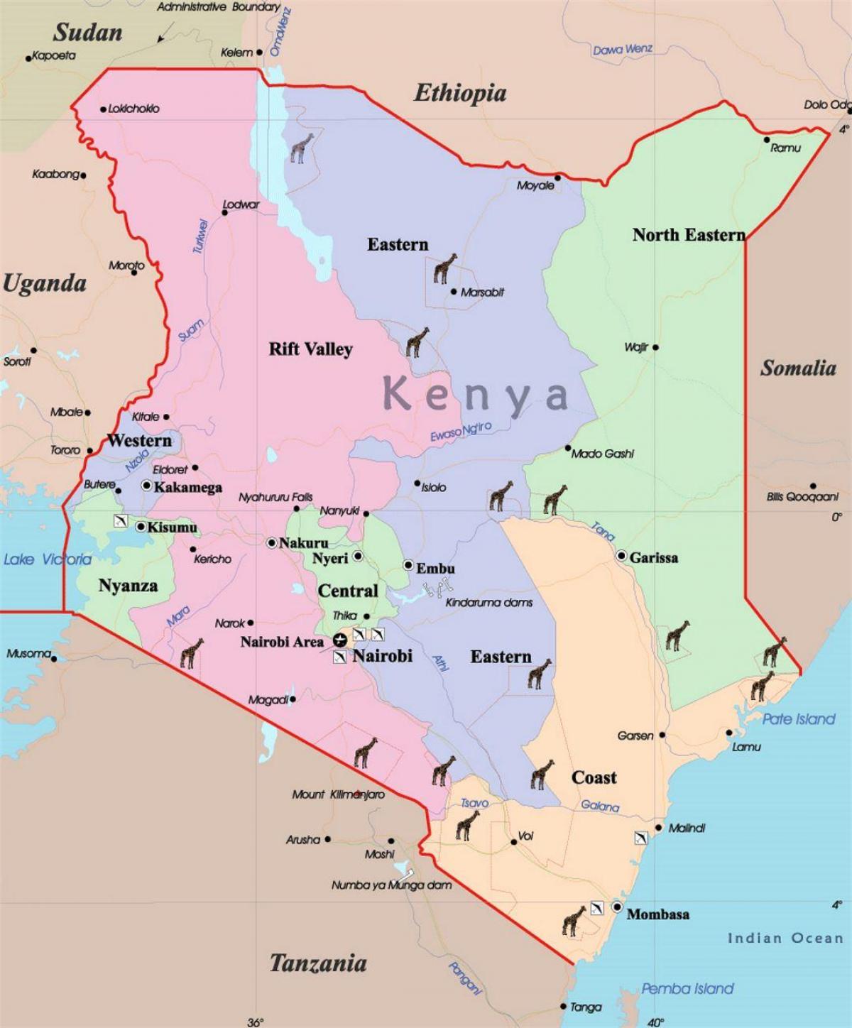 мапа на Кенија