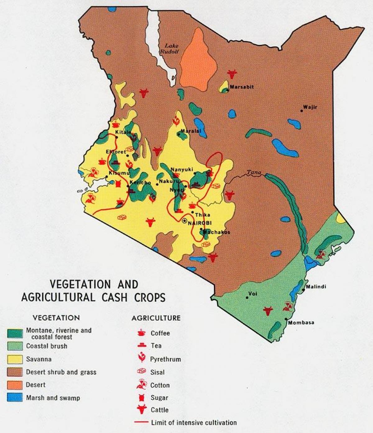 карта на Кенија природни ресурси