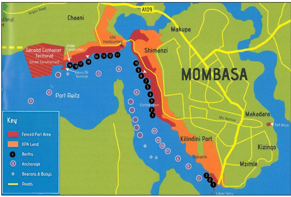 карта на момбаса Кенија