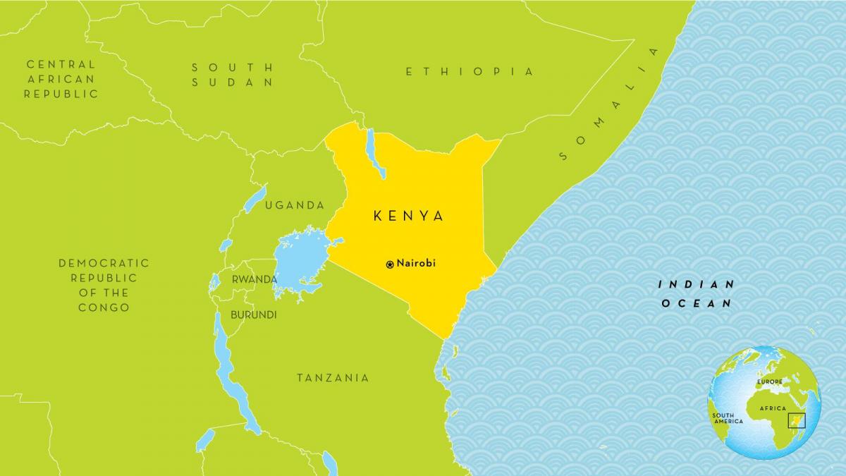 најроби Кенија на мапата