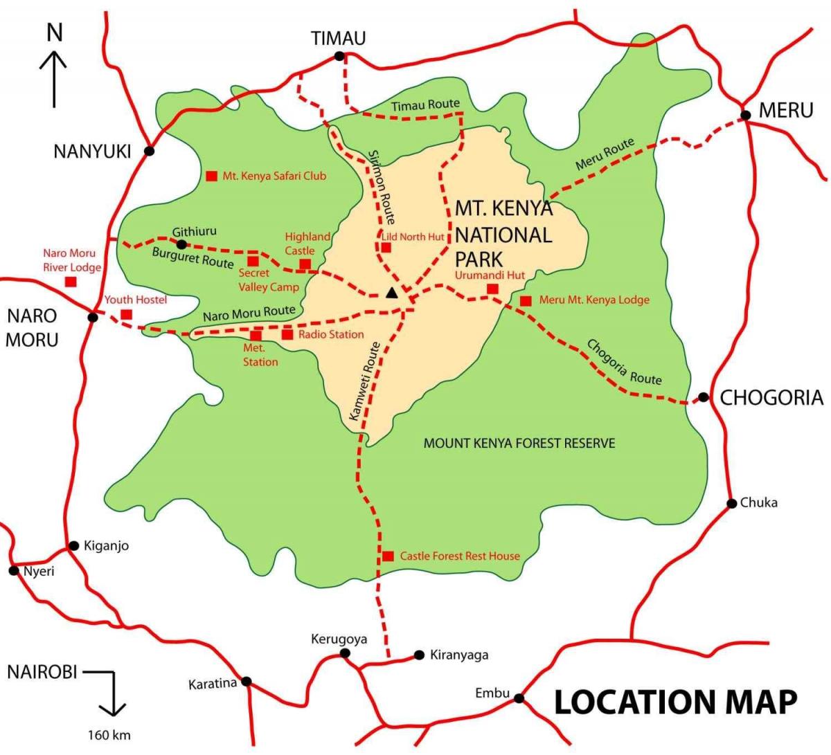 карта на планината Кенија
