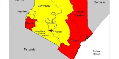 Карта на Кенија маларија