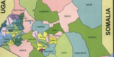 Окрузите Кенија мапа