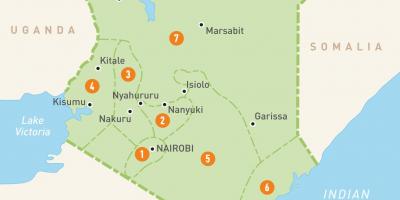 Карта на Кенија покажуваат провинции