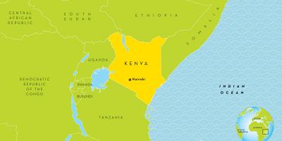 Најроби Кенија на мапата