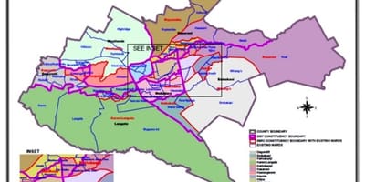 Кенија избирачи граници мапа