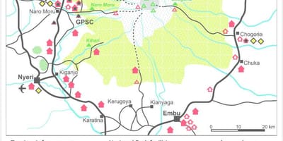Планината Кенија на мапата африка
